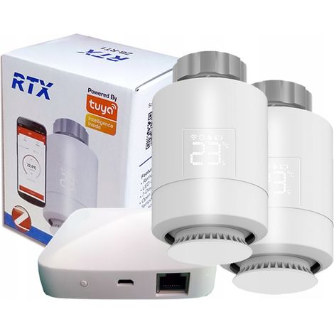2x RTX Thermostatkopf + ZigBee LAN-Gateway TUYA SET2 (1/5)