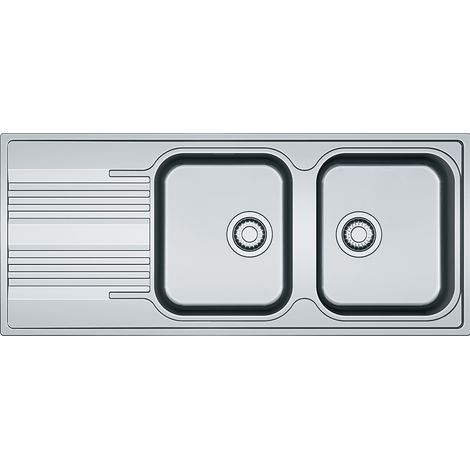 Franke – Évier 2 bacs inox Dekor 1160 x 500 mm – Découpe 1140 x 480 mm – Trop plein discret – Garantie à vie sur inox (1/5)