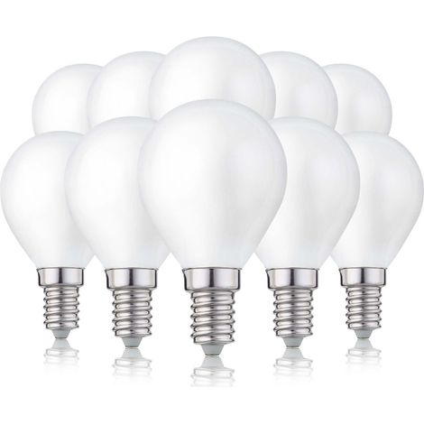 Hellum Ampoule LED E14 goutte G45, lot de 10, 4,5W, remplace 40W, mat (1/5)