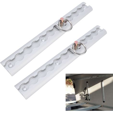 Rail d'arrimage en aluminium en forme de L de 304 mm de diamètre, renforcé, avec 4 anneaux ronds, pour motos, quads, motos tout-terrain et pick-ups (couleur argent). (1/5)