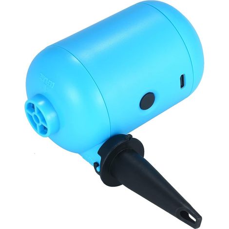 Pompa ad aria elettrica USB portatile per barche e palloncini gonfiabili, gonfiatore leggero con 4 adattatori, adatto a vari prodotti gonfiabili, materiale PVC (blu) (1/5)