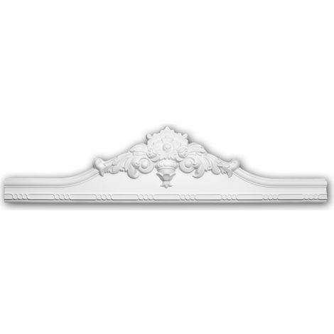 Fronton 154015 Profhome Encadrement de porte style Rococo-Baroque blanc