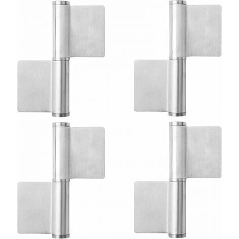 4pc Pack of 4 weld-on hinges, stainless steel weld-on strap for metal doors, heavy-duty hinge for garden gates and machinery (1/3)