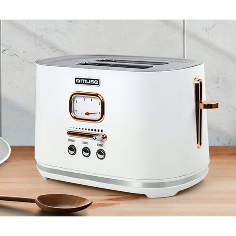 Tostador 2 Ranuras 1000W Muse MS130W Blanco