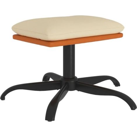 Poggiapiedi Crema 60x60x36 cm in Tessuto e Similpelle vidaXL (1/5)