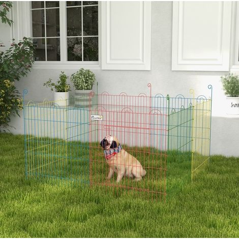 Klappbares Hunde- und Welpengehege aus Stahl, mehrfarbig, Ø156 x 60 cm (1/4)