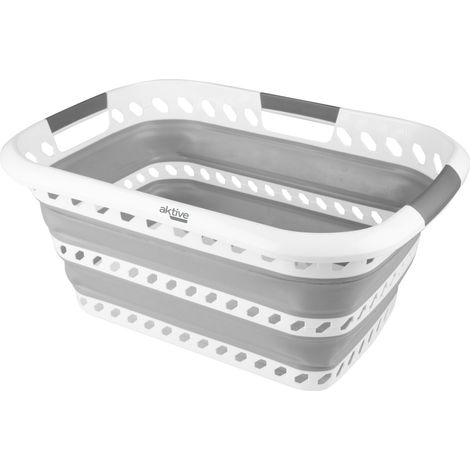 Cesto plegable Aktive 40 litros blanco y gris (1/5)