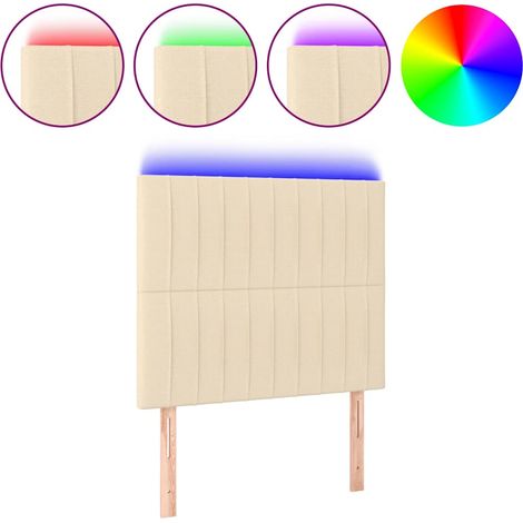 Maison Exclusive - Testiera a LED Crema 100x5x118/128 cm in Tessuto (1/5)