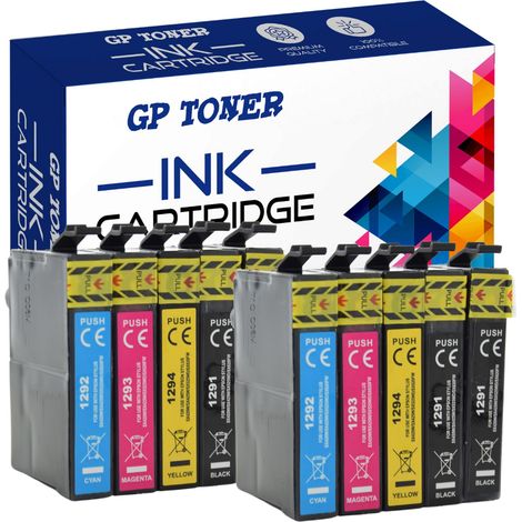 10 cartouches d'encre pour Epson T1295 GP-E1296CMYKK x2 (1/2)