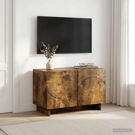 vidaXL TV Stand 60 x 34.5 x 40 cm Smoked Oak Engineered Wood (1/5)