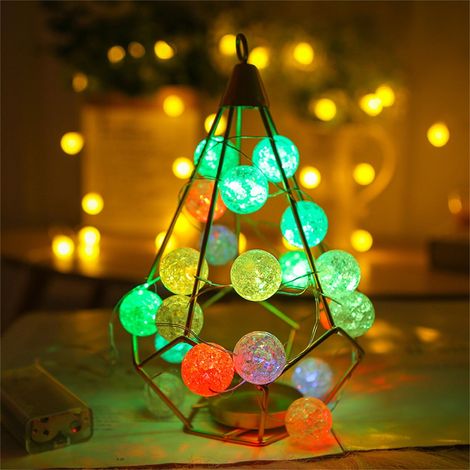 Guirlande Lumineuse LED - 10 Ampoules Couleur - Pour Décoration Mariage Fête Noël - Alimentation Piles AA - Longueur 1,0 M (1/5)