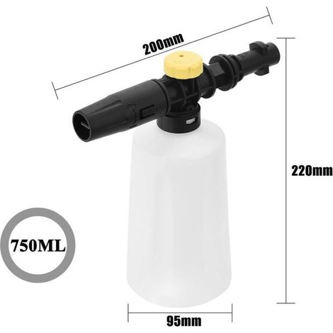 Canon À Mousse Pour Kärcher K2-K7, Bouteille 750ML Avec Buse Réglable, Kit Lance Neige Pour Lavage Auto Et Vitres