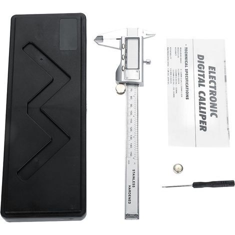 Digital LCD Pied à coulisse, 0-150mm High Accuracy Metal Vernier Caliper 15,2 cm/150 mm en métal électronique Outil de mesure pour mesurer l'intérieur extérieur Profondeur Step Micrometer Gauge Mea (1/5)