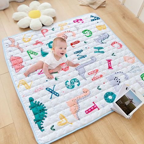 Tapis de jeu antidérapant 150 x 180 cm – Épaisseur 1 cm en polyester non toxique – Fond en silicone pour meilleure adhérence – Pliable (1/4)