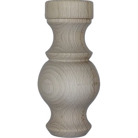 Piede in legno di faggio grezzo per mobili ø 72 x h 150 mm - cod 50046 (1/2)