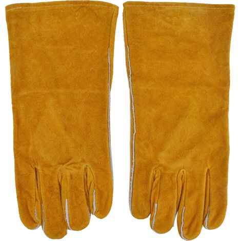 Gants de soudure en cuir de vachette jaune RTD1526 pour industrie de fonderie, coupe et polissage (1/5)