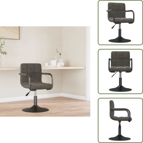 Silla de cocina - vidaXL Taburete de cocina de terciopelo gris oscuro - Silla de bar