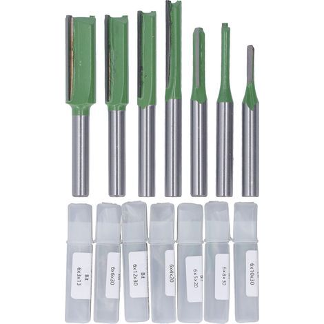 Set of 7 straight shank router bits for woodworking (1/5)