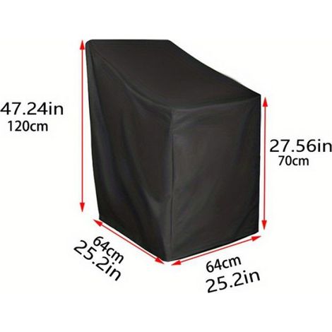 Housse De Protection Pour Meubles De Jardin - Imperméable - Pour Chaises Et Tables De Jardin - 64 X 64 X 70/120 Cm - 1 Pièce (1/3)