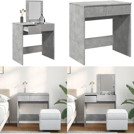 Schminktisch mit Spiegel Betongrau 73x46,5x120 cm - Schminktisch - Kosmetiktresore - Schreibtisch - Badezimmermöbel - Grau - Home & Living (1/5)