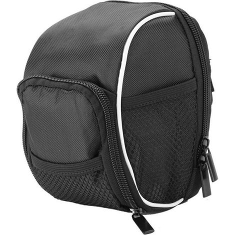 Sac Avant Velo - Polyester 1680D Etanche - Fixation Rapide Avec 3 Sangles Autoagrippantes - Compatible Guidon T - Noir - 17 x 14 x 8 cm - 1 Piece (1/4)