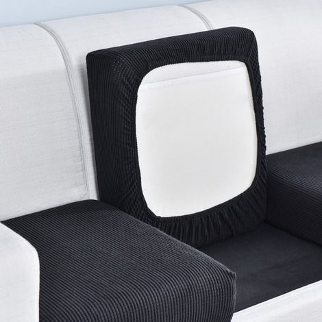 Housse de canapé une place extra large, housse de siège élastique, tissu antidérapant à carreaux, couvre l'intégralité du canapé, convient aux coussins (longueur 65-95 cm, largeur 65-95 cm, hauteur 5- (1/5)