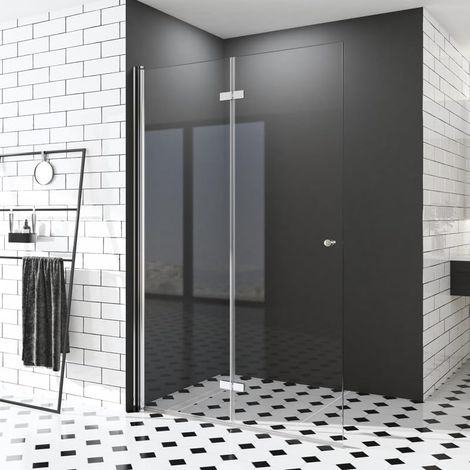 Walk-in Dusche 100x185cm Duschwand Falttür Walk-in Duschabtrennung aus 6mm ESG Sicherheitsglas (1/4)