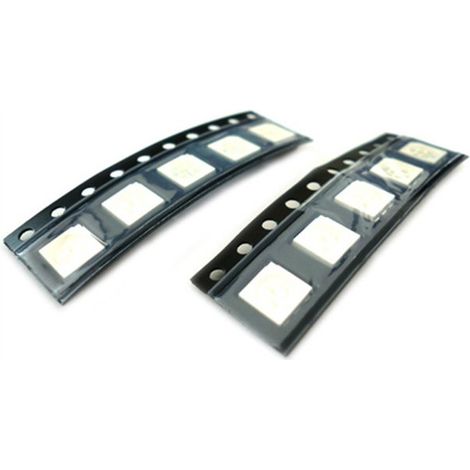 10 PZ Led SMD 5050 PLCC-6 Blu Blue 3V 0,2W 3 Chips