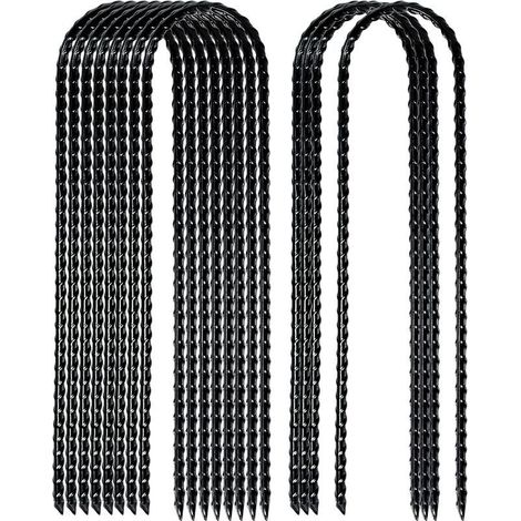 Clous en forme de U pour bâches de paillage – Lot de 12 clous galvanisés de 10 cm × 2 mm, fixation robuste et durable (1/5)