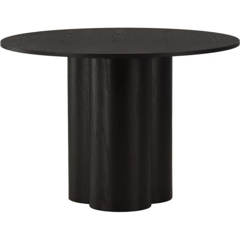 Table à Manger Ronde "Olivia" 110cm Noir (1/5)