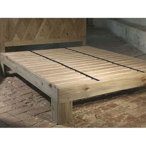 Letto Matrimoniale in Pino Vecchio Guarnieri Menta (1/2)