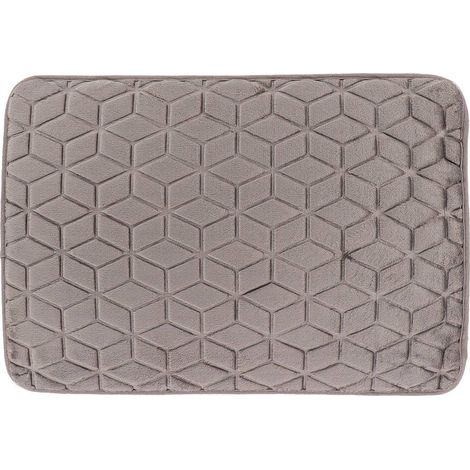 Teppich mit geometrischem muster aus mikrofaser, 40 x 60 cm – hellgrau - Tendance (1/4)