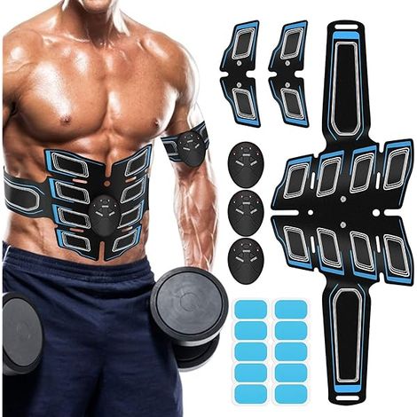 Ceinture Stimulateur Musculaire - Pour Abdominaux Bras Jambes - 6 Modes 15 Niveaux - Réglable Taille Universelle - Usage Domestique - 1 Pièce (1/5)