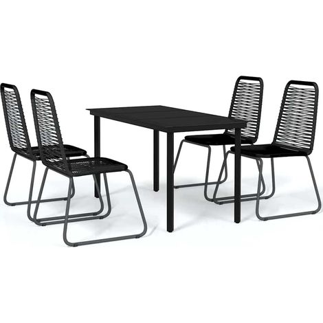 Maison Exclusive - 5-tlg. Garten-Essgruppe Schwarz (1/5)