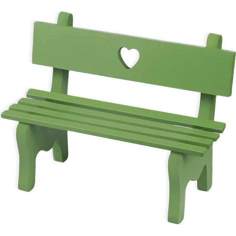vert-banc Miniature, Banc De Maison De Poupe, Chaise En Bois Miniature, Utilis Pour La Dcoration Pot De Fleur, Dcoration Micro Paysage, Jardin Fer (1/5)
