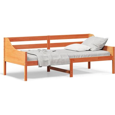 Maison Exclusive - Sofá cama sin colchón madera maciza pino marró
