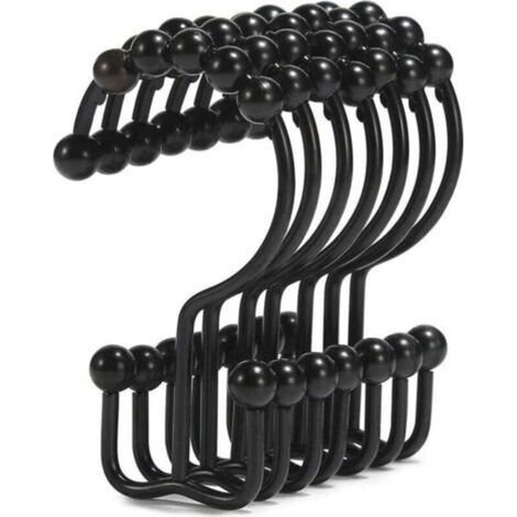12pcs Bathroom Hooks Shower Curtain Hooks, Shower Curtain Rings, Rustproof Stainless Steel Shower Curtain Hooks (1/5)