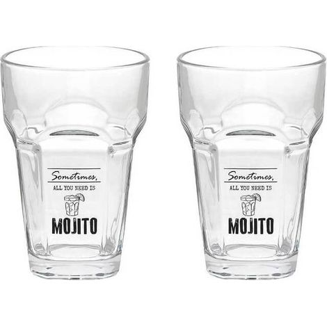 Set 2 Mojito-Becher aus transparentem Glas Cc400 Let'S Party Line