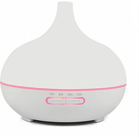 Diffuseur ultrasonique d'humidificateur 550 ml, 7 couleurs changeantes, silencieux, parfait pour chambre, bureau, yoga et spa - blanc (1/5)