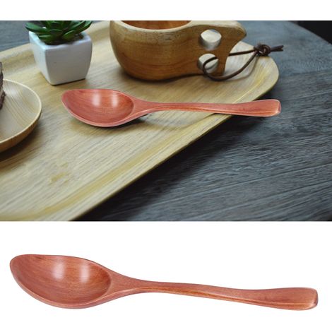 Cuillère en Bois Portable pour Riz, Soupe et Dessert - Ustensile de Cuisine Écologique pour Maison et Bureau (1/5)