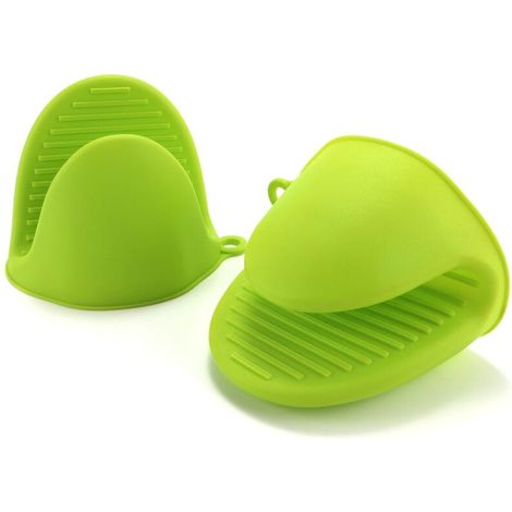 Gants de cuisine en silicone isolants avec pince, adaptés à la cuisson au four, au micro-ondes et aux aliments. Lot de 2 pièces de couleur.