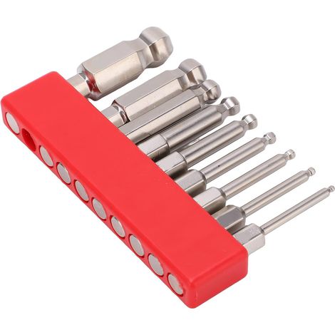 Jeu d'embouts de vissage aimanté hex/boule acier 50mm 9 embouts (1/5)
