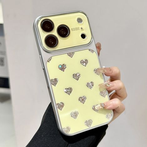 Coque de téléphone brillante en forme de cœur (iPhone 14), protection antichoc avec cadre (1/5)