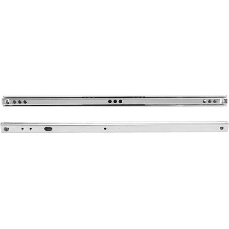 Lot de 2 glissières à billes en acier laminé à froid 342 x 17 mm pour tiroir de meuble ou buffet. (1/5)