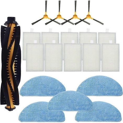 Lot de 20 pièces compatibles avec les robots aspirateurs LIECTROUX C30B et Proscenic 800T/820S : brosse principale, chiffon de nettoyage et filtre HEPA. (1/4)