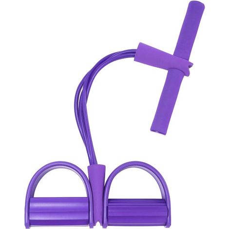 1 Bande de résistance à pédales, 4 tubes en TPE, poignée antidérapante, équipement fitness pour yoga, maison et voyage (1/5)