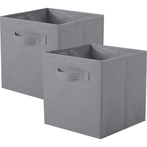 2 boîtes de rangement pliables, cubes de rangement en tissu avec structure rigide, pour placards, étagères et chambres d'enfants (1/5)