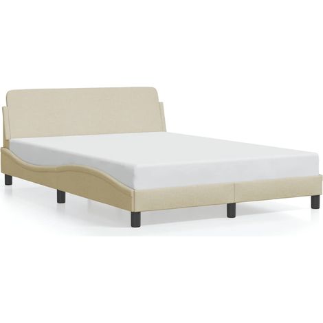 Maison Exclusive - Bettgestell "Dover" Creme 140x200 cm Stoff (1/5)