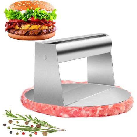 1 Presse à Burger Acier Inoxydable, Antiadhésif, Pour Steak, Galettes, Barbecue (1/5)
