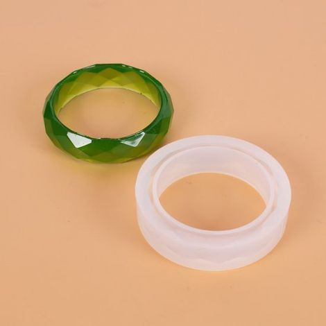 Molde de silicona de gel con forma de gota de cristal, adorno de resina, pulsera de espejo con forma de rombo de resina, 2 piezas, estilo 2 (1/2)